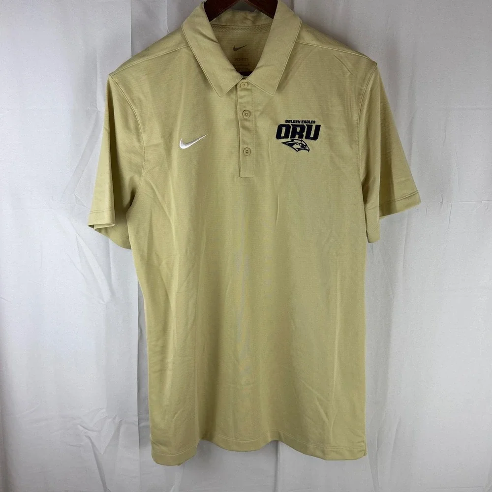 Oral Roberts Golden Eagles Nike Polo ORU Mens Medium Gold Dri-FIT‎ CI4470-783